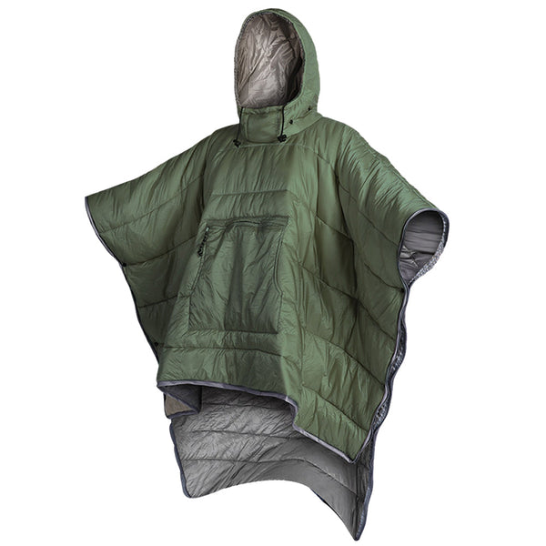 Ultralight Warm and Cozy Cloak Sleeping Pad Poncho , Green - Outdoor Plex